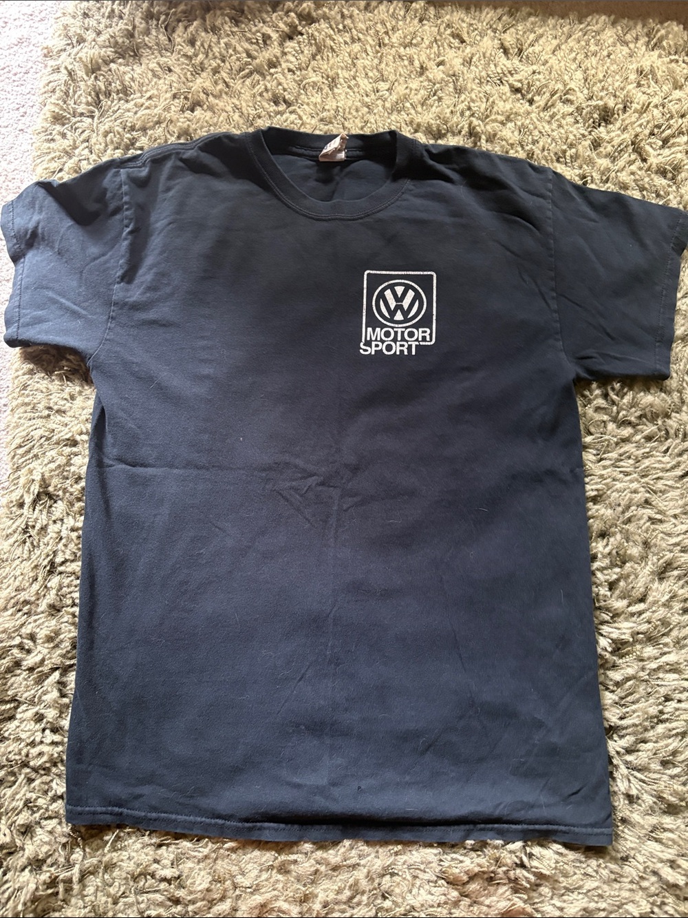 Gildan Black T-Shirt with White VW Motorsport Logo